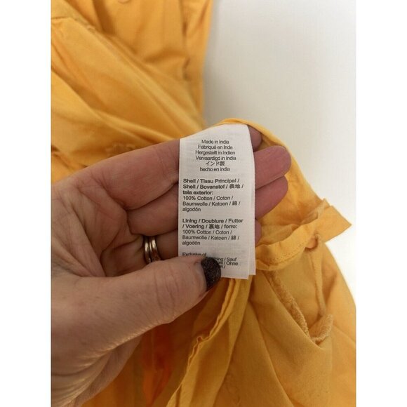 J Crew Mini Dress Womens 10 Yellow Pineapple Cotton Lightweight Breezy Tropical - Picture 4 of 8